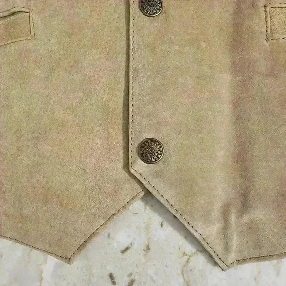 John L Blair Personal Choice Vintage Mens Tan/Camel Suede Snap Front Vest Large - Picture 4 of 6
